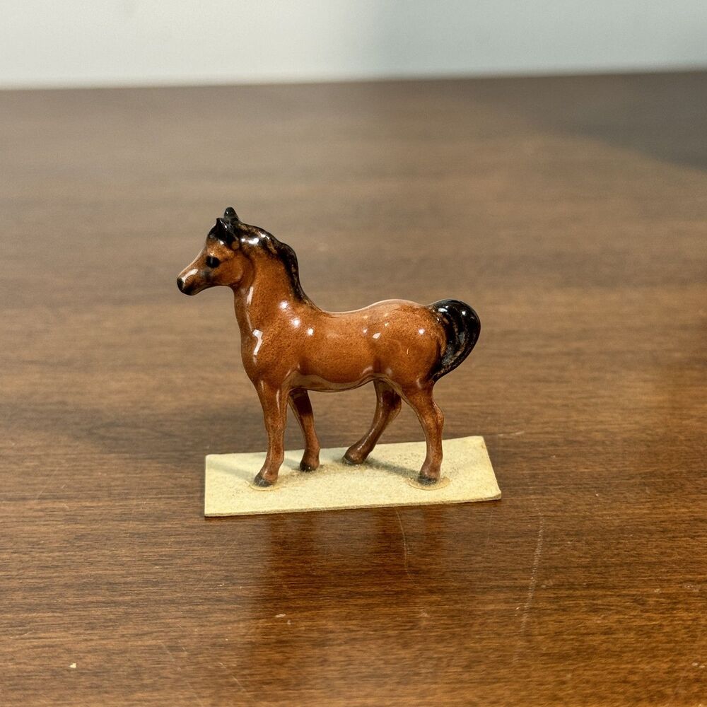 Vintage Hagen Renaker Miniature Brown Glazed Horse Figurine